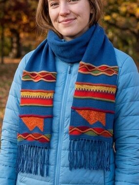Sumac Qantaty 100% Baby Alpaca  Scarf – Double Knitted Layers - Very Warm 71’